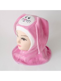 Шапка-шлем "Зайка" розовый/белый