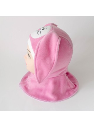 Шапка-шлем Зайка розовый/белый