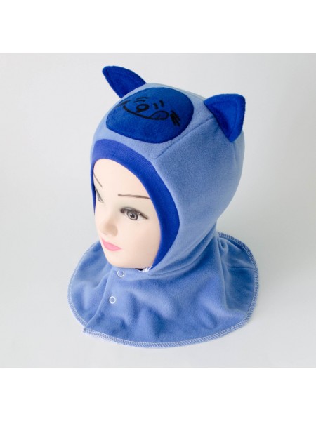 Шапка-шлем Сытый кот темно-голубой/синий
