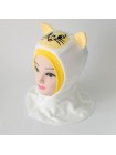 Шапка-шлем Кошечка молочный/желтый