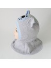 Шапка-шлем Собачка серый/голубой