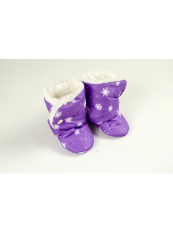 Сапожки Фиолетовый со снежинками