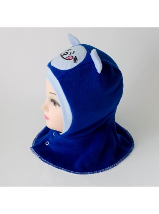 Шапка-шлем Сытый кот синий/голубой