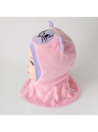 Шапка-шлем Кошечка розовый/сиреневый