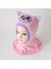 Шапка-шлем Кошечка розовый/сиреневый