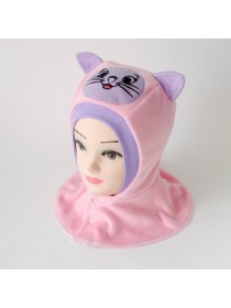 Шапка-шлем "Кошечка" розовый/сиреневый